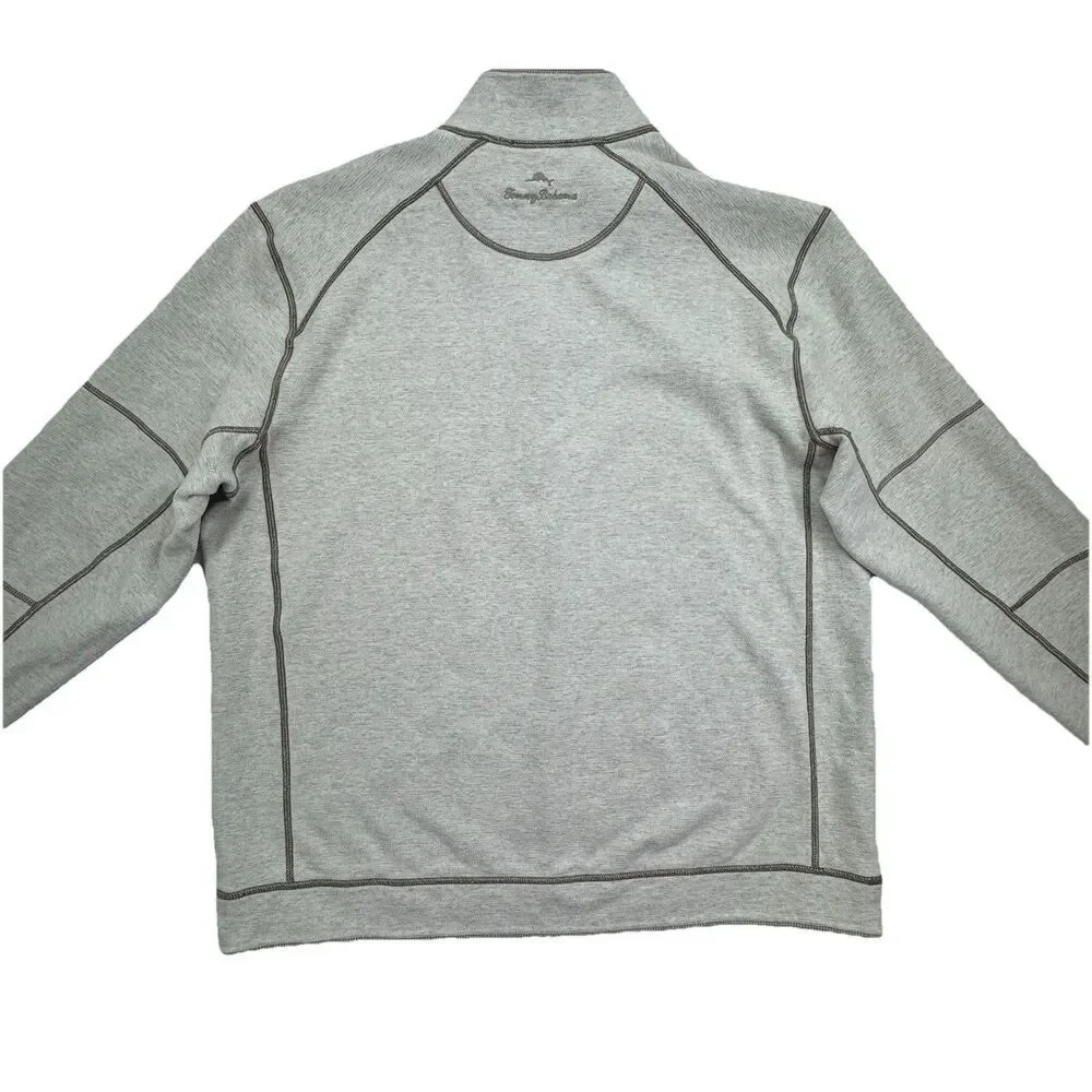 Tommy Bahama Reversible 1/4 Zip Pullover Mens Large Green Golf Sweater